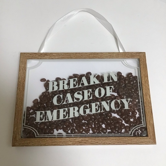 Coffee Beans Picture Wall Art Box Break In Case of Emergency Cafe Coffee Shop 3D - Picture 13 of 15